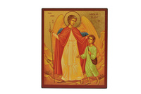 L'ANGE GARDIEN - ICONE DOREE A LA FEUILLE 17,5X14,9 CM - 150.67