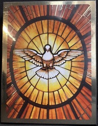 VITRAIL DE LA COLOMBE DE L'ESPRIT SAINT - ICONE TRADITION 14X10.6 CM - 852.42