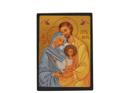 LA SAINTE FAMILLE - ICONE DOREE A LA FEUILLE 12,8X9,6 CM - 283.63