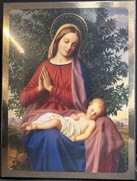 MARIE CONTEMPLANT JESUS ENDORMI - ICONE TRADITION 14X10.6 CM - 798.42