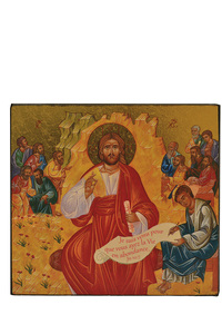 CHRIST SOURCE DE VIE - ICONE DOREE A LA FEUILLE 13X11,8 CM - 545.64