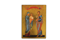 LA SAINTE FAMILLE - ICONE DOREE A LA FEUILLE 28,5X19,5 CM - 553.68