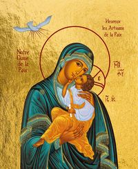 NOTRE DAME DE LA PAIX - ICONE DOREE A LA FEUILLE 24,5X19,5 CM - 223.68