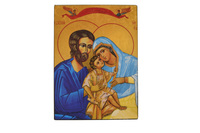 LA SAINTE FAMILLE - ICONE DOREE A LA FEUILLE 12,4X9,6 CM - 879.63