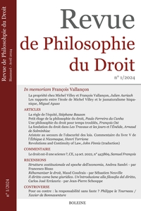 Revue de Philosophie du Droit 1/2024