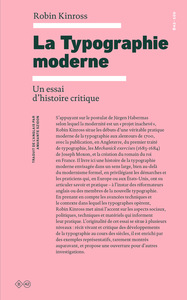 LA TYPOGRAPHIE MODERNE - UN ESSAI D HISTOIRE CRITIQUE