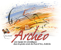 ARCHEO - UNE EQUIPE DE SCIENTIFIQUES DANS LA GROTTE ORNEE DU PONT D'ARC, ARDECHE