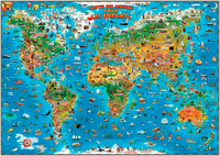 CARTE DU MONDE POUR ENFANTS - AVEC BARRES (PLAST.1