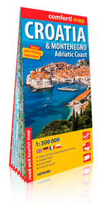 CROATIE ET MONTENEGRO. COTE ADRIATIQUE 1/300.000 (GB) (COMFORT !MAP, LAMINEE)