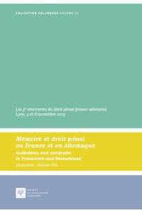 MEMOIRE ET DROIT PENAL EN FRANCE ET EN ALLEMAGNE