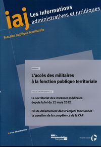 L'accès des militaires à la fonction publique territoriale - iaj n 12/2014 - d