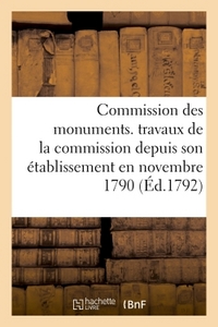COMMISSION DES MONUMENTS. TRAVAUX DE LA COMMISSION DEPUIS SON ETABLISSEMENT EN NOVEMBRE 1790
