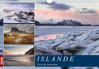 ISLANDE, TERRE DE CONTRASTES (CALENDRIER MURAL 2020 DIN A4 HORIZONTAL) - VOYAGE DANS LES PAYSAGES GR