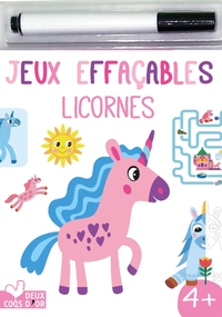 JEUX EFFACABLES - LICORNES - AVEC UN FEUTRE EFFACABLE