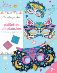 Paillettes en planches masques - pochette avec accessoires