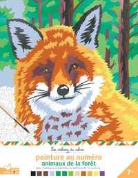 PEINTURE AU NUMERO - ANIMAUX DE LA FORET - CAHIER AVEC PALETTE ET PINCEAU