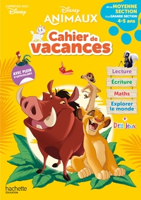 DISNEY ANIMAUX - DE LA MOYENNE A LA GRANDE SECTION - CAHIER DE VACANCES 2024