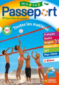 PASSEPORT - TOUTES LES MATIERES - DE LA 4E A LA 3E - CAHIER DE VACANCES 2024