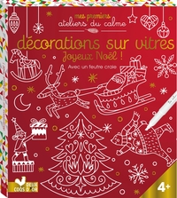 DECORATIONS SUR VITRES JOYEUX NOEL - BOITE AVEC ACCESSOIRES