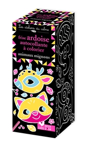 FRISE ARDOISE AUTOCOLLANTE A COLORIER - ANIMAUX MIGNONS