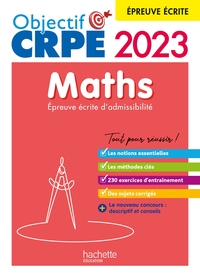 OBJECTIF CRPE 2023 - MATHS - EPREUVE ECRITE D'ADMISSIBILITE