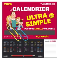 Frigobloc Le calendrier Ultra Simple (de sept. 2025 à déc. 2026) - Edition 2025