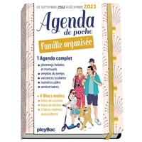 AGENDA DE POCHE 2023 DE LA FAMILLE ORGANISEE - ROSE (DE SEPT. 2022 A DEC. 2023) - S'ORGANISER N'A JA