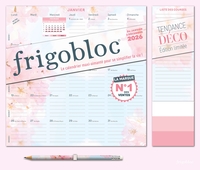 Frigobloc Mensuel 2026 Tendance déco Rose (de janv. 2025 à déc. 2026)