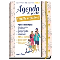 AGENDA DE POCHE DE LA FAMILLE ORGANISEE 2022 - ROSE (DE SEPT 2021 A DECEMBRE 2022) - S'ORGANISER N'A