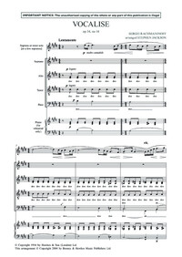 VOCALISE - OP. 34, NO. 14. SOPRANO OR TENOR AND MIXED CHOIR (SATB DIVISI) A CAPPELLA. PARTITION DE C