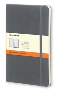Carnet Gris ardoise - Format de poche - Couverture rigide - Pages lignées