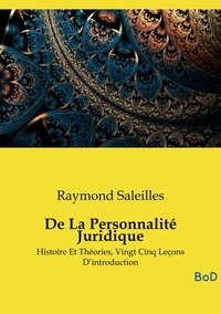 De La Personnalité Juridique