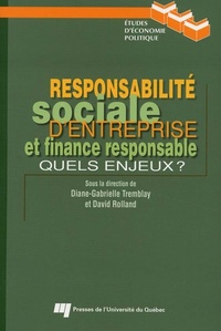RESPONSABILITE SOCIALE D'ENTREPRISE ET FINANCE RESPONSABLE.
