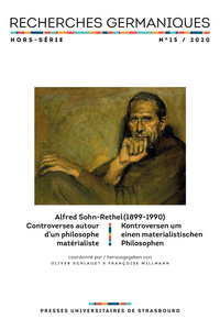 Recherches germaniques hors série n° 15/2020 - alfred sohn-rethel (1899-1990).