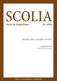 SCOLIA N 32/2018. AUTOUR DES PSEUDO-CLIVEES