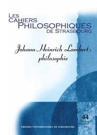 JOHANN HEINRICH LAMBERT  PHILOSOPHIE