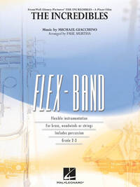 MICHAEL GIACCHINO : THE INCREDIBLES - 5-PART FLEXIBLE BAND AND OPT. STRINGS - FROM THE MOTION PICTUR