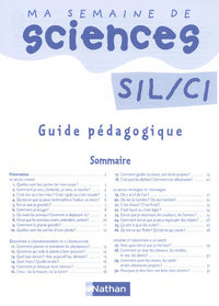 Ma Semaine De Sciences SIL/CI Livre du maître