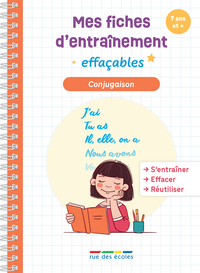 MES FICHES D'ENTRAINEMENT EFFACABLES - CONJUGAISON - 7 ANS ET + - S'ENTRAINER, EFFACER ET REUTILISER