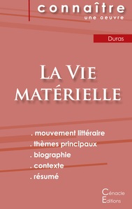 Fiche de lecture La Vie matérielle de Marguerite Duras (Analyse littéraire de référence et résumé complet)