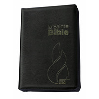 BIBLE SEGOND NEG COMPACTE - COUVERTURE SOUPLE, FIBROCUIR NOIR, AVEC ZIPPER, TRANCHE OR ET ONGLETS
