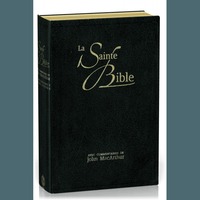 BIBLE D'ETUDE SEGOND NEG MACARTHUR, NOIRE - COUVERTURE SOUPLE, FIBROCUIR, TRANCHE OR