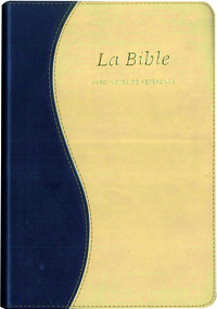 Bible Segond 21 de référence, souple, similicuir, tranche or, duo bleu