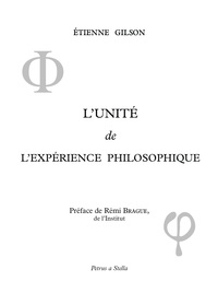 L'UNITE DE L'EXPERIENCE PHILOSOPHIQUE