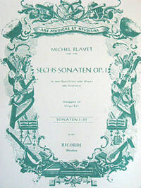 6 SONATEN OP. 1 FLUTE TRAVERSIERE