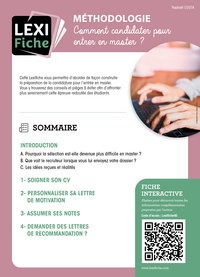 METHODOLOGIE : COMMENT CANDIDATER POUR ENTRER EN MASTER ?