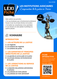 LES INSTITUTIONS JUDICIAIRES - L'ORGANISATION DE LA JUSTICE EN FRANCE