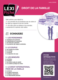 DROIT DE LA FAMILLE