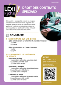 DROIT DES CONTRATS SPECIAUX