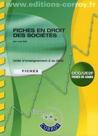 FICHES EN DROIT DES SOCIETES - UNITE D'ENSEIGNEMENT 2 DU DCG(POCHETTE)